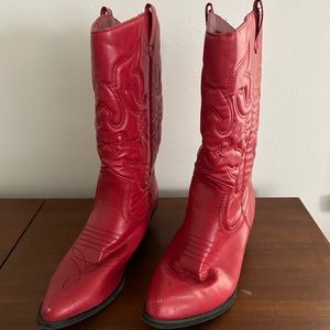 Red cowboy boots
